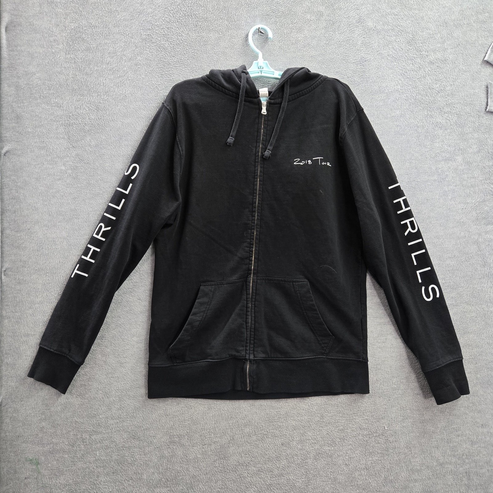 Sam Smith Women Hoodie Xl Black Thrills 2018 Tour Concert Logo Zipper